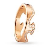 Georg Jensen 18ct Rose Gold Fusion End Diamond Set Ring - Ring Size M.5