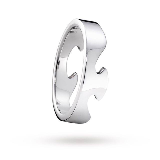 Georg Jensen 18 Carat White Gold Fusion End Ring - Ring Size J