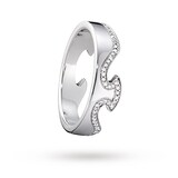 Georg Jensen 18 Carat White Gold Fusion End Diamond Set Ring - Ring Size J