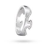 Georg Jensen 18ct White Gold Fusion End Diamond Set Ring - Ring Size Q