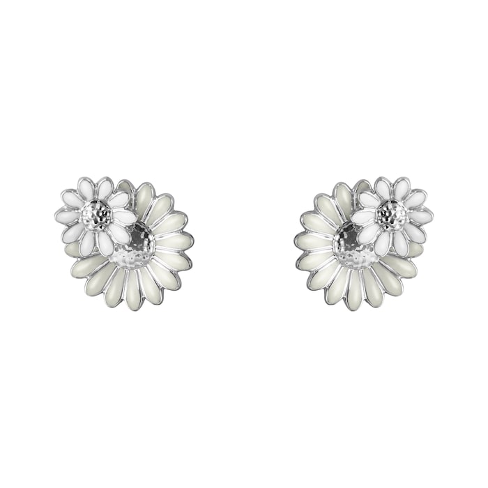 Georg Jensen Sterling Silver Daisy Layered Stud Earrings