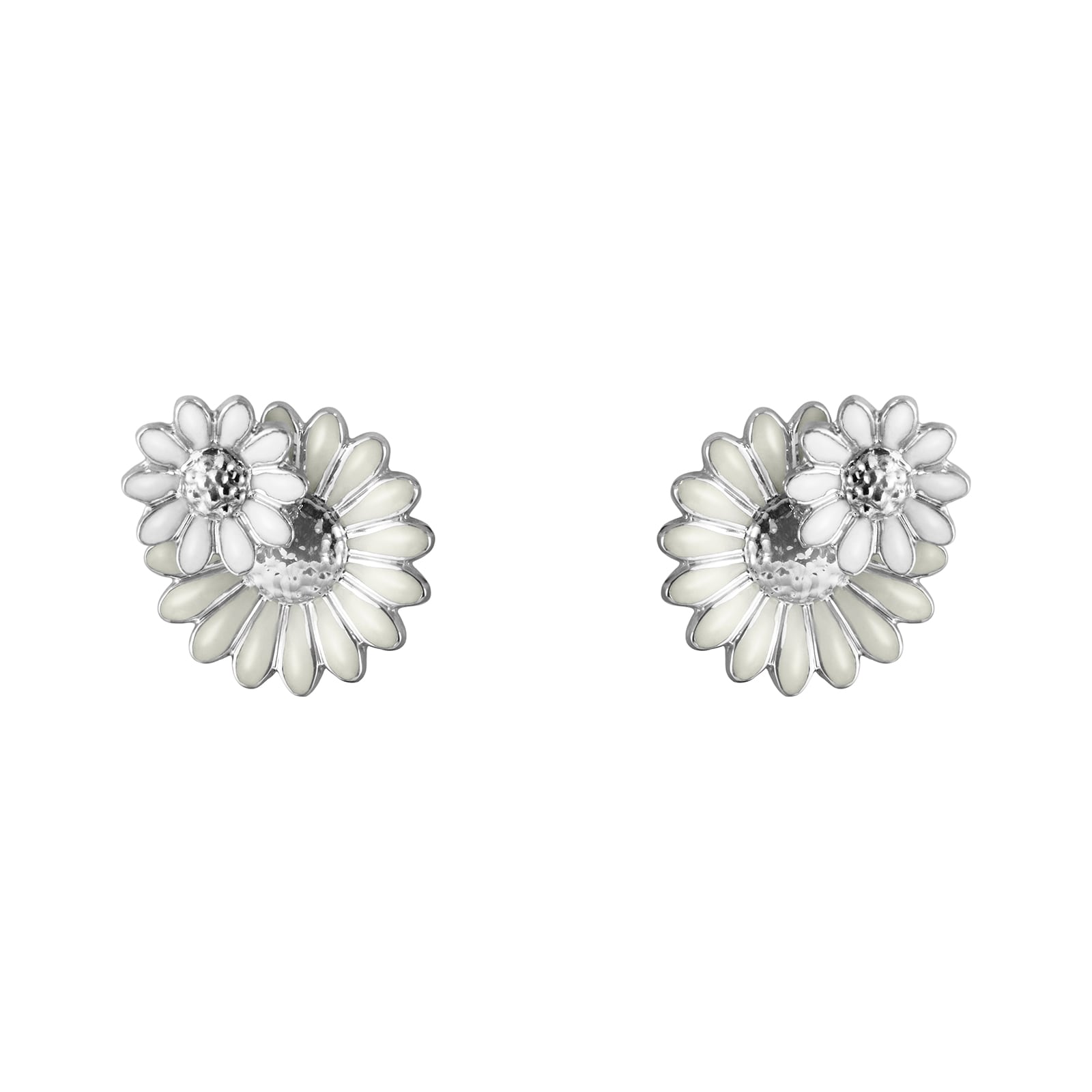 Georg Jensen Sterling Silver Daisy Layered Stud Earrings