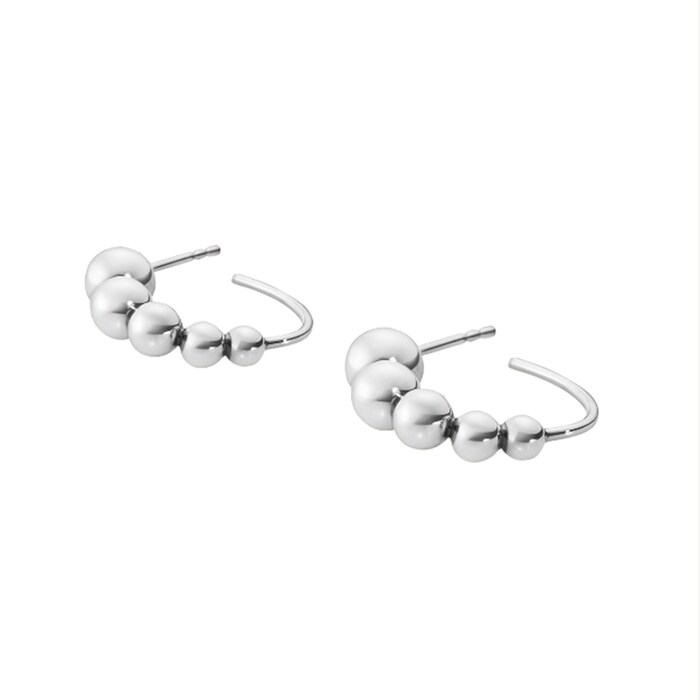 Georg Jensen Sterling Silver Moonlight Grapes Hoop Earrings