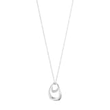 Georg Jensen Sterling Silver 0.08ct Diamond Offspring Pendant Necklace