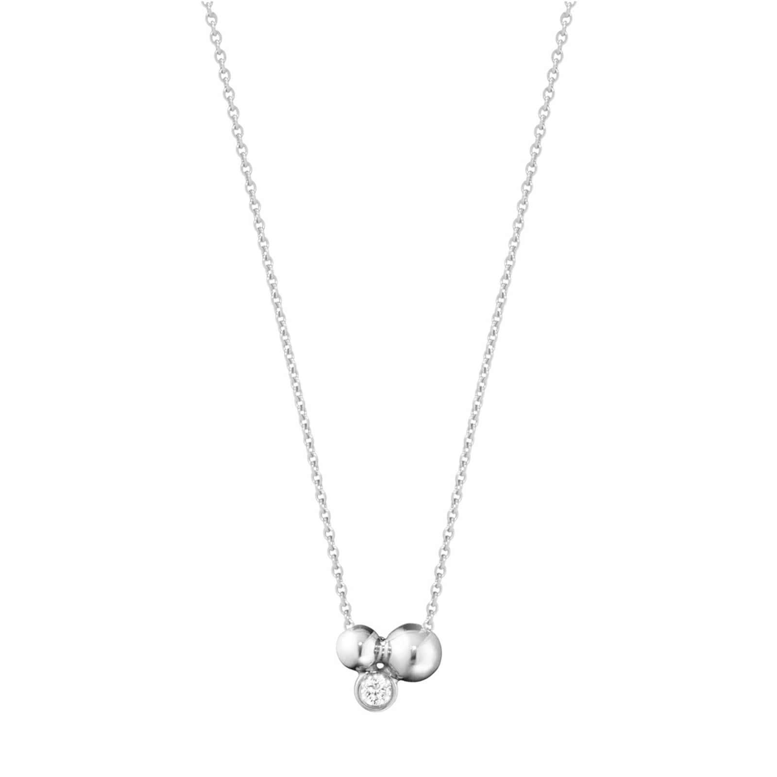 Georg Jensen Sterling Silver 0.07ct Diamond Moonlight Grapes Pendant Necklace