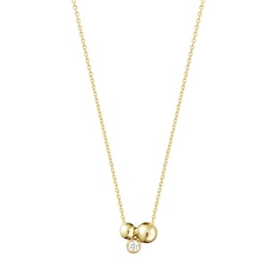 Georg Jensen 18ct Yellow Gold 0.07ct Diamond Moonlight Grapes Pendant Necklace.