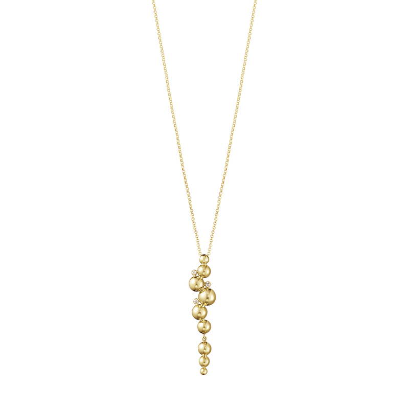 Georg Jensen 18ct Yellow Gold 0.05ct Diamond Moonlight Grapes Pendant Necklace. Georg Jensen 18ct Yellow Gold 0.05ct Diamond Moonlight Grapes Pendant Necklace.