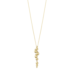 Georg Jensen 18ct Yellow Gold 0.05ct Diamond Moonlight Grapes Pendant Necklace.