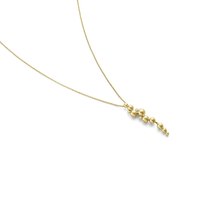 Georg Jensen 18ct Yellow Gold 0.05ct Diamond Moonlight Grapes Pendant Necklace. Georg Jensen 18ct Yellow Gold 0.05ct Diamond Moonlight Grapes Pendant Necklace.
