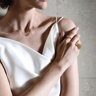 Georg Jensen 18ct Yellow Gold 0.02ct Diamond Moonlight Grapes Ring Georg Jensen 18ct Yellow Gold 0.02ct Diamond Moonlight Grapes Ring