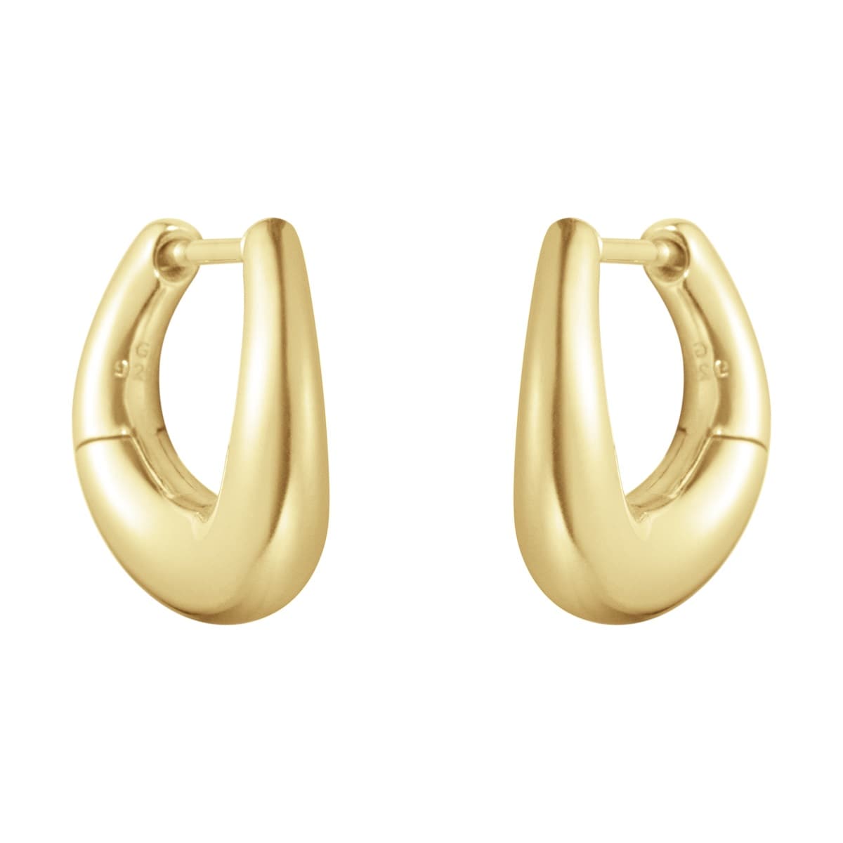 Georg Jensen 18ct Yellow Gold OFFSPRING Plain Hoop Earrings