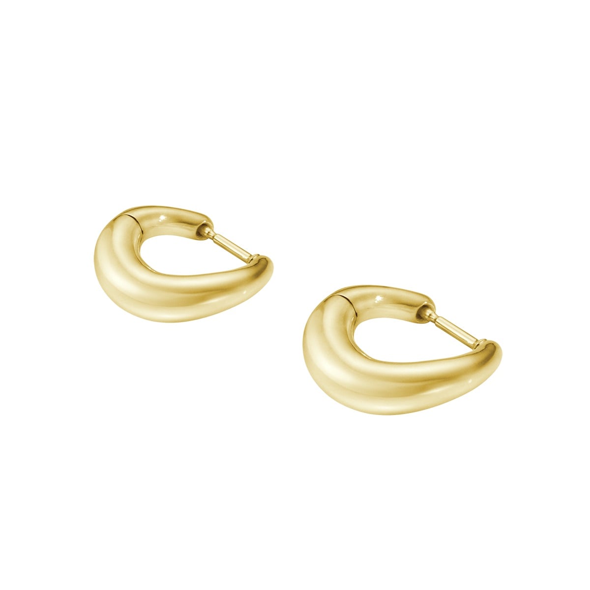 Georg Jensen 18ct Yellow Gold OFFSPRING Plain Hoop Earrings