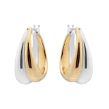 Georg Jensen 18ct Yellow Gold & Sterling Silver Curve Hoop Earrings