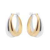 Georg Jensen 18ct Yellow Gold & Sterling Silver Curve Hoop Earrings