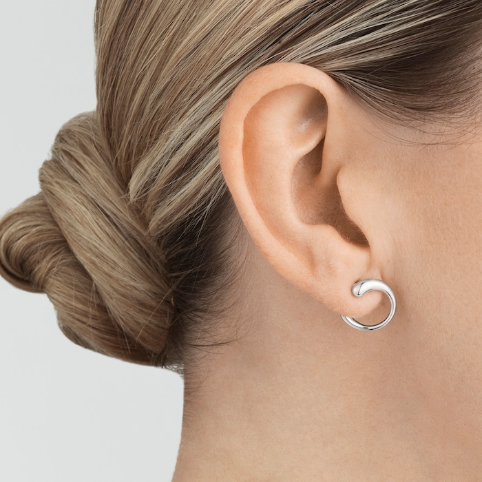 Georg Jensen Sterling Silver Mercy Hoop Earrings