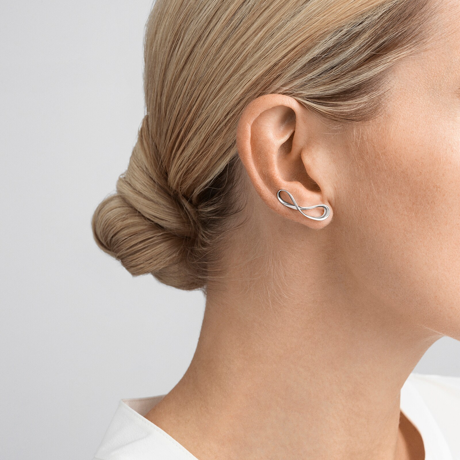Georg Jensen Sterling Silver Infinity Climber Earrings