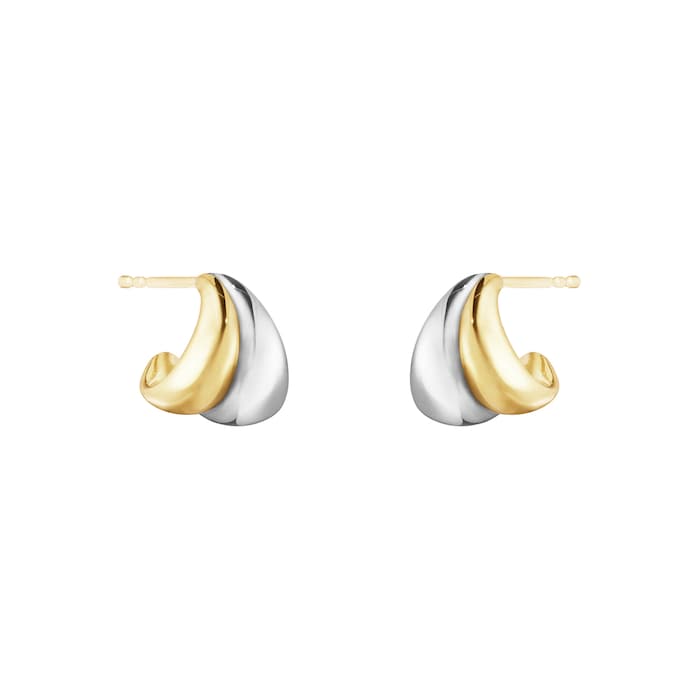 Georg Jensen Sterling Silver & 18ct Yellow Gold Curve Earrings Small