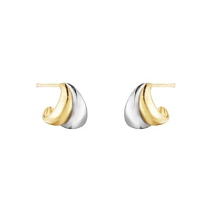 Georg Jensen Sterling Silver & 18ct Yellow Gold Curve Earrings Small