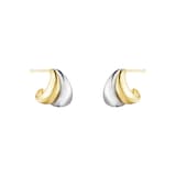 Georg Jensen Sterling Silver & 18ct Yellow Gold Curve Earrings Small
