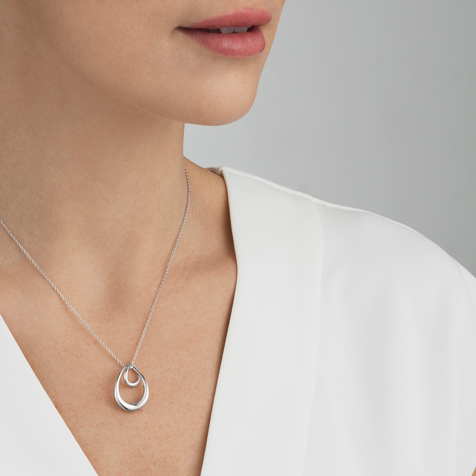 Georg Jensen Sterling Silver Offspring Pendant Large Georg Jensen Sterling Silver Offspring Pendant Large