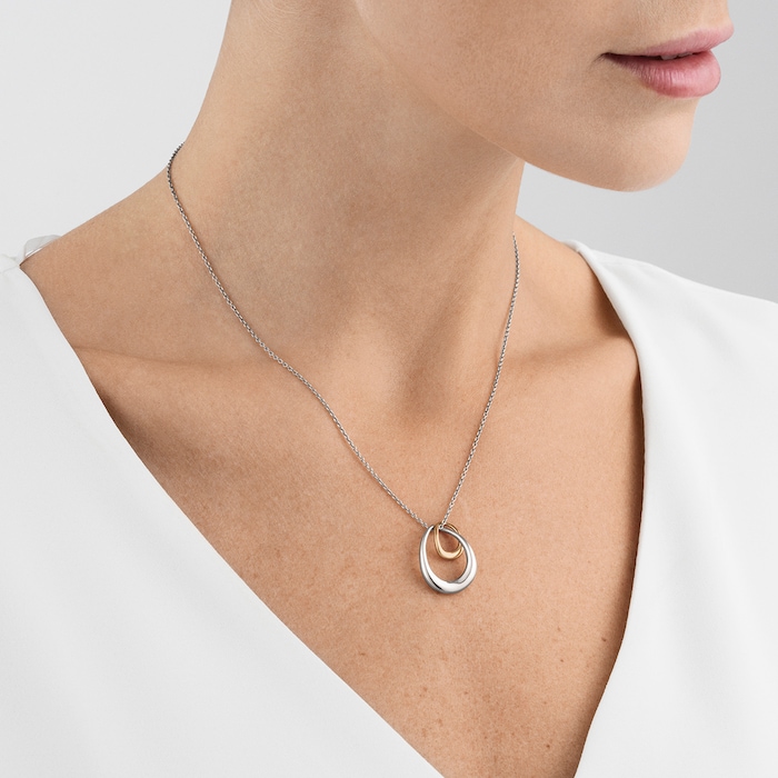 Georg Jensen Sterling Silver & 18ct Rose Gold Offspring Pendant