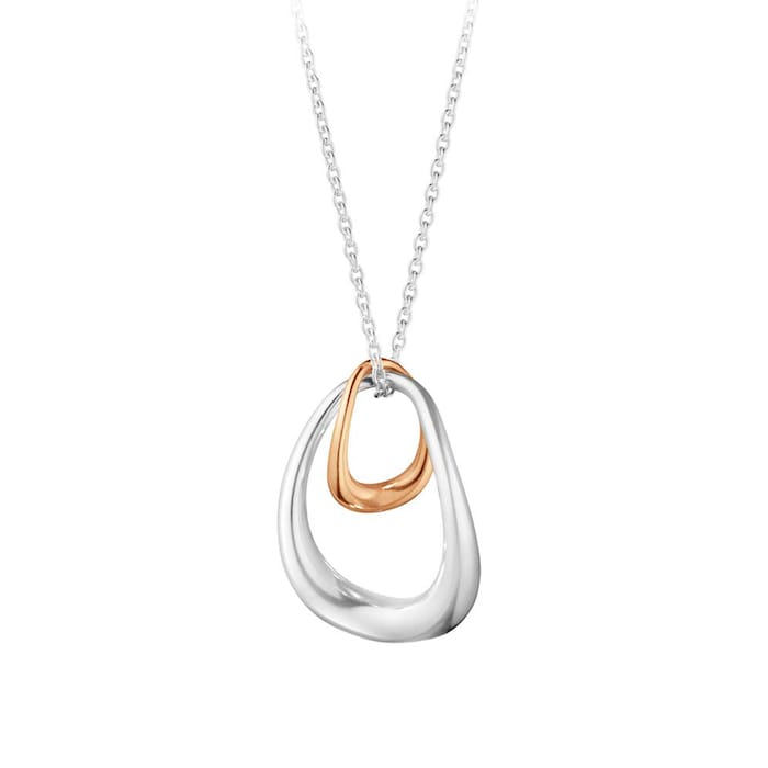 Georg Jensen Sterling Silver & 18ct Rose Gold Offspring Pendant