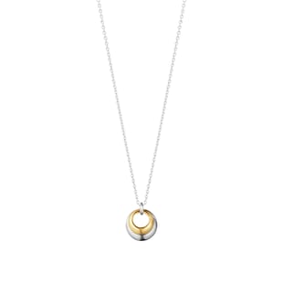 Georg Jensen Sterling Silver & 18ct Yellow Gold Curve Pendant