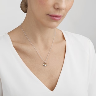 Georg Jensen Sterling Silver & 18ct Yellow Gold Curve Pendant
