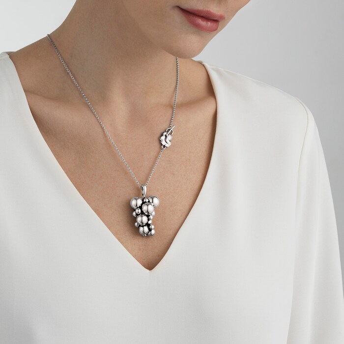 Georg Jensen Oxidised Sterling Silver Moonlight Grapes Pendant