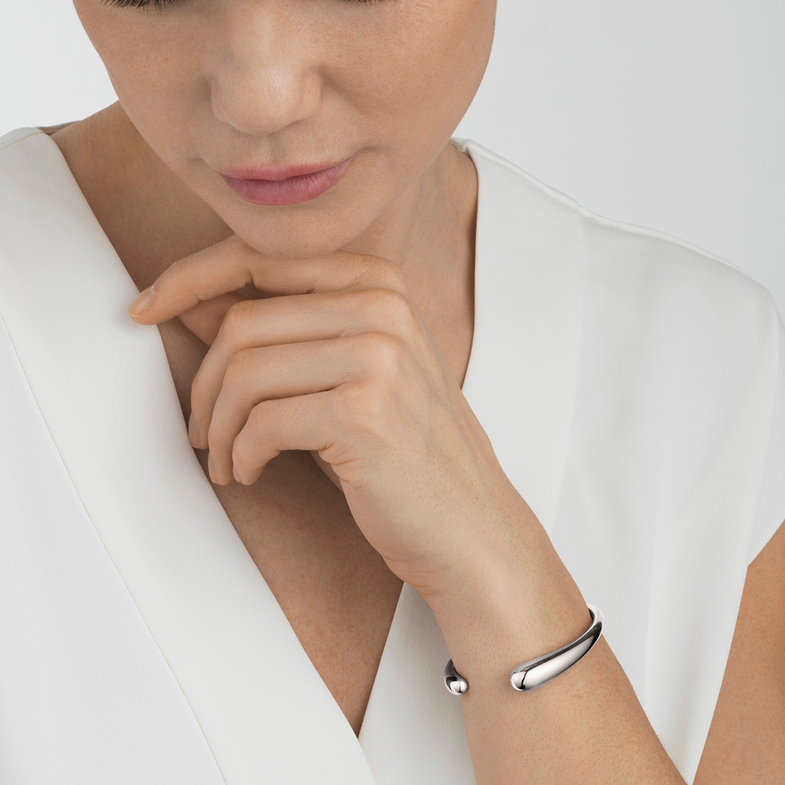 Georg Jensen Sterling Silver Mercy Open Bangle Medium Georg Jensen Sterling Silver Mercy Open Bangle Medium