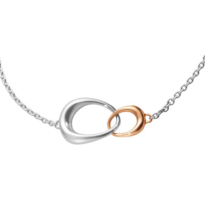 Georg Jensen Sterling Silver & Rose Gold Offspring Bracelet