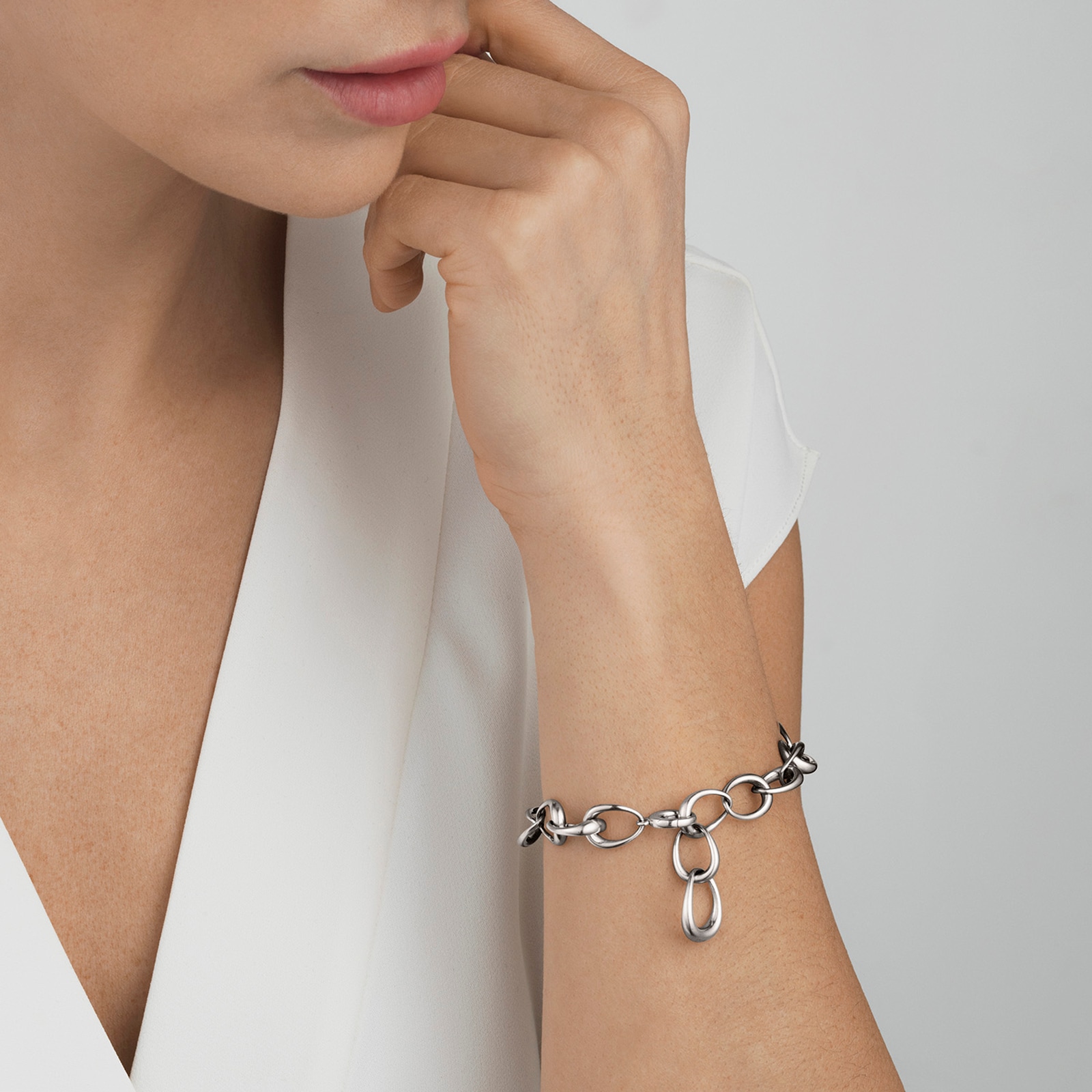 Georg Jensen Sterling Silver Offspring Link Bracelet M/L Georg Jensen Sterling Silver Offspring Link Bracelet M/L