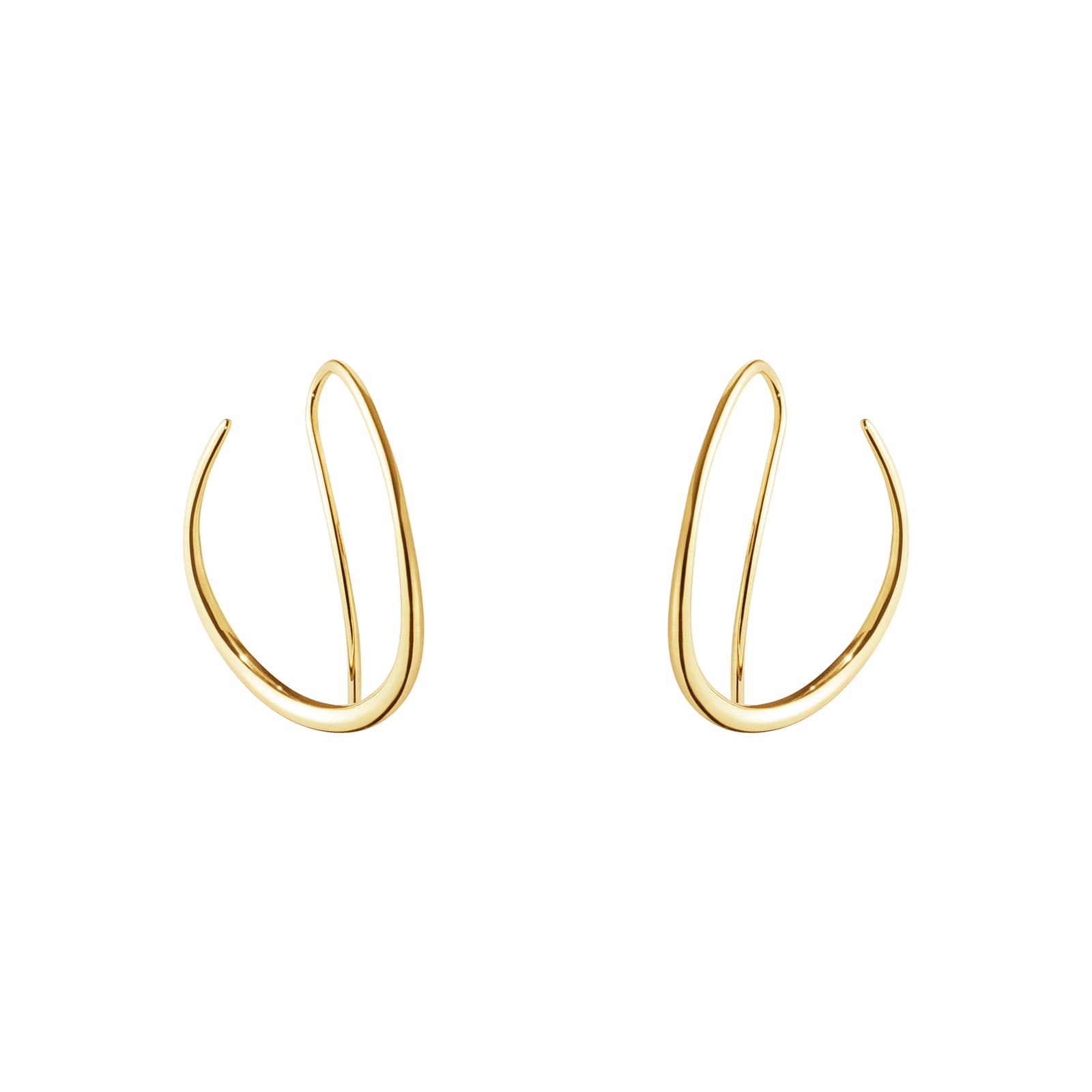 Georg Jensen 18ct Yellow Gold Offspring Hoop Earrings