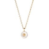 Georg Jensen 18ct Gold Plated Sterling Silver & White Enamel Daisy Pendant - Large