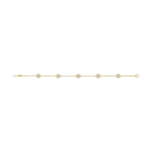 Georg Jensen 18ct Gold Plated Sterling Silver & White Enamel Daisy Bracelet