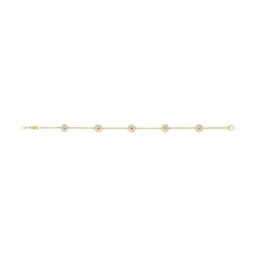 37490606 - 18ct Gold Plated Sterling Silver & White Enamel Daisy Bracelet
