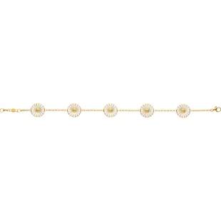 Georg Jensen 18ct Gold Plated Sterling Silver & White Enamel Daisy Bracelet
