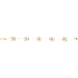 37490608 - 18ct Gold Plated Sterling Silver & White Enamel Daisy Bracelet