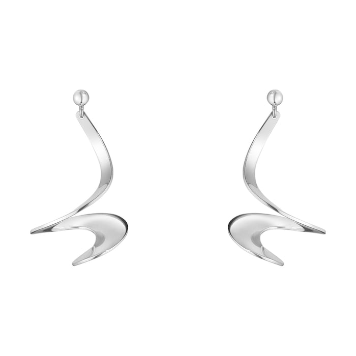 Georg Jensen Silver MOEBIUS Twist Drop Earrings