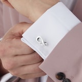 Georg Jensen Silver Mens Classic Infinity Cufflinks