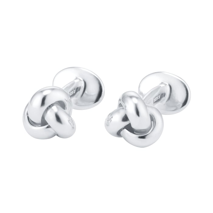 Georg Jensen Silver Mens Classic Knot Cufflinks