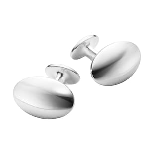 Georg Jensen Silver Mens Classic Oval Cufflinks