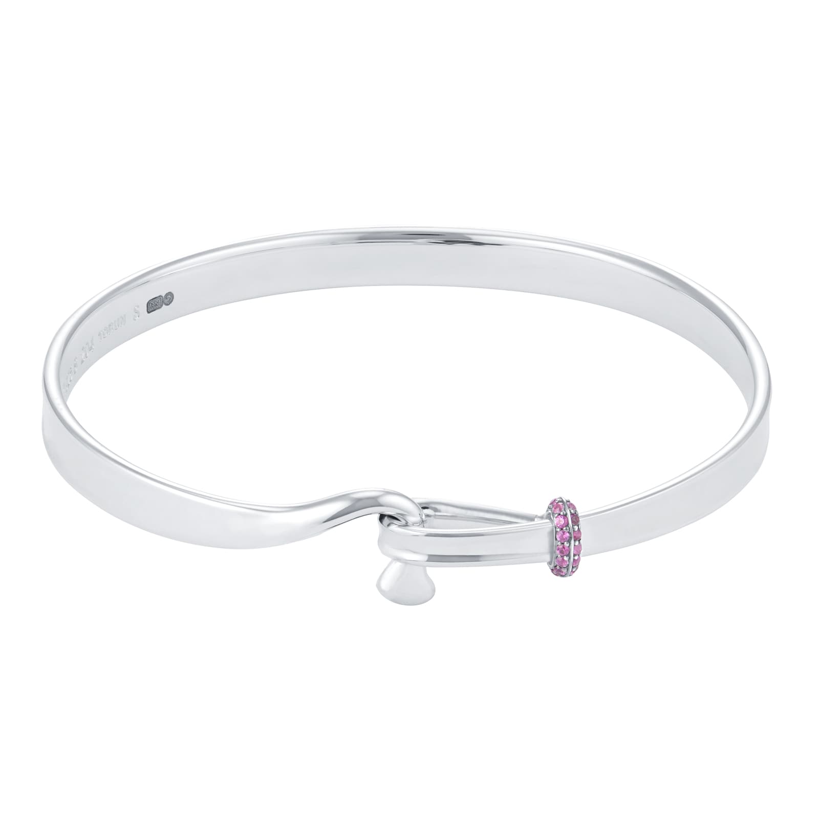 Georg Jensen Exclusive Silver TORUN Pink Sapphire Bangle - Small