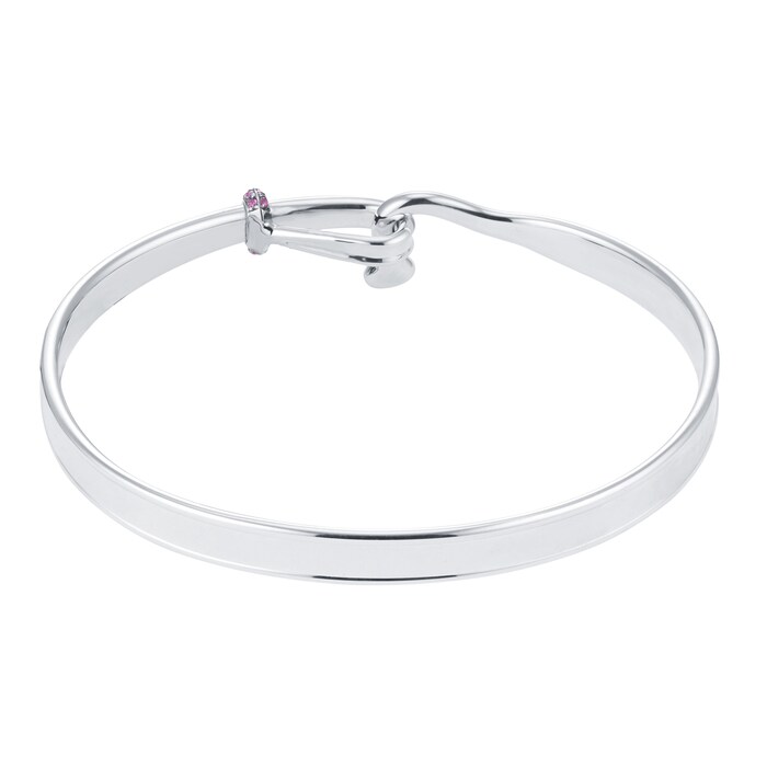 Georg Jensen Exclusive Silver TORUN Pink Sapphire Bangle - Small