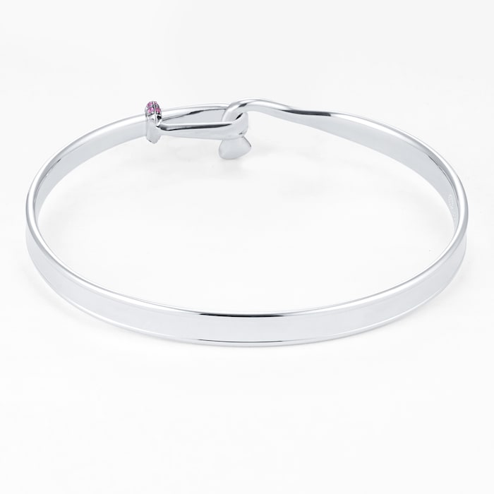 Georg Jensen Exclusive Silver TORUN Pink Sapphire Bangle - Medium