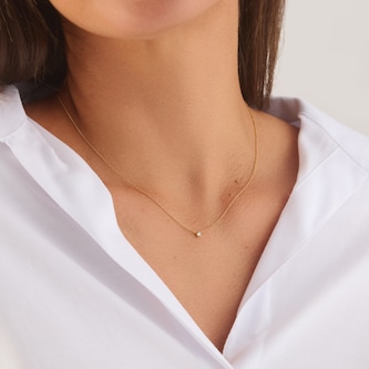 Georg Jensen 18ct Yellow Gold Signature 0.05ct Diamond Pendant Georg Jensen 18ct Yellow Gold Signature 0.05ct Diamond Pendant