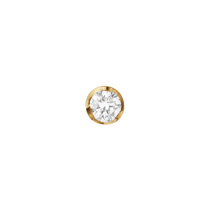 Georg Jensen 18ct Yellow Gold Signature 0.10ct Diamond Single Stud Earring