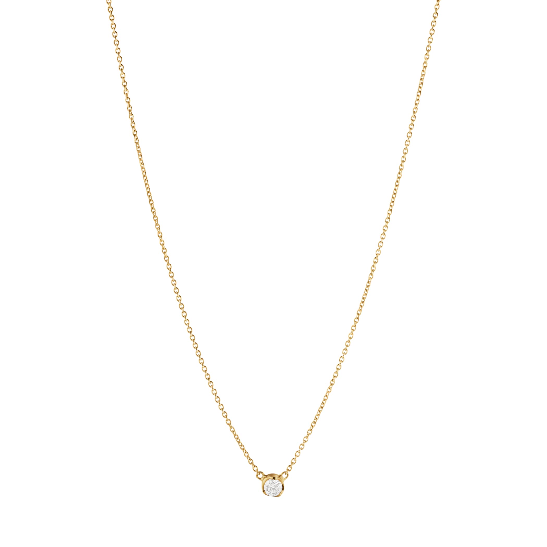 Georg Jensen 18ct Yellow Gold Signature 0.10ct Diamond Pendant Georg Jensen 18ct Yellow Gold Signature 0.10ct Diamond Pendant
