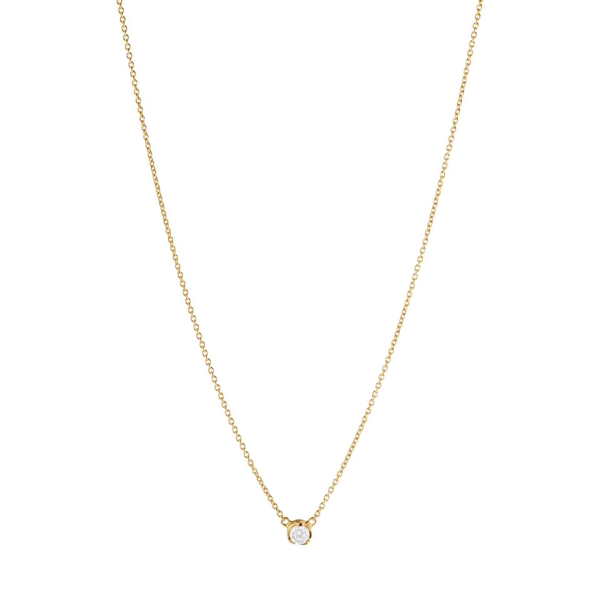 Georg Jensen 18ct Yellow Gold  Signature 0.10ct Diamond Pendant