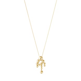 Georg Jensen 18ct Yellow Gold & 0.07ct Diamond Moonlight Grapes Chain Pendant